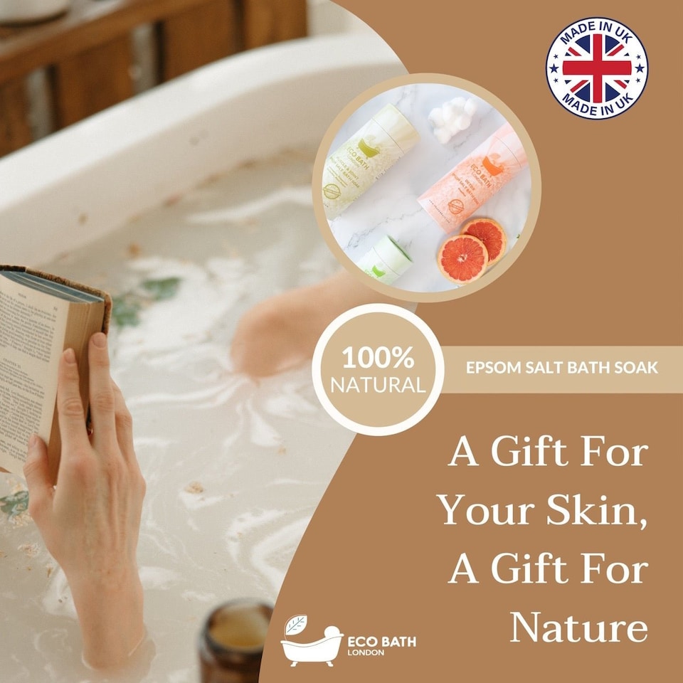 image 1 of Unscented Plain Epsom Salt Bath Soak Gift Tube
