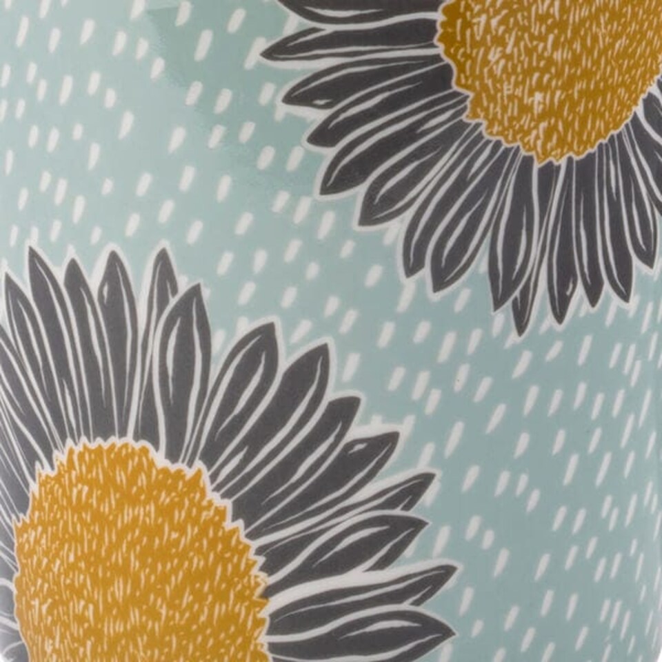 image 1 of English Tableware Company Artisan Flower Floral Mug-Blue with Yellow Flower