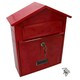 image 1 of Letter Post Mail Box Metal Red Wall Door Gate Fence Garden House Lockable Red