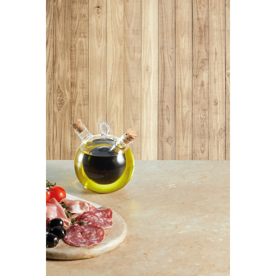 image 1 of KitchenCraft Oil Vinegar Bottle Clear Glass Dual Round