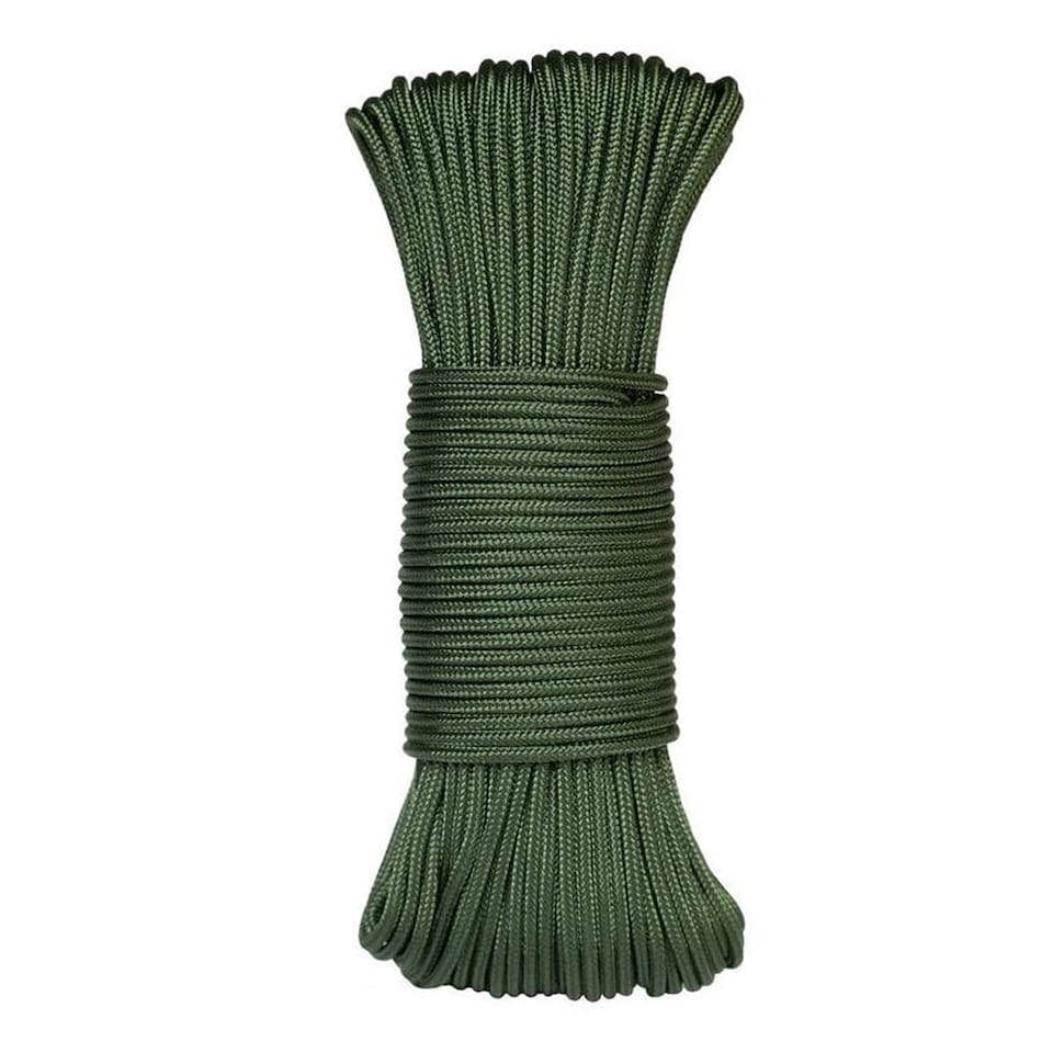 image 1 of 30m 2.4mm Nylon Paracord 275lb Strength Camping Outdoor Rope | Green | Green | One Size | 1