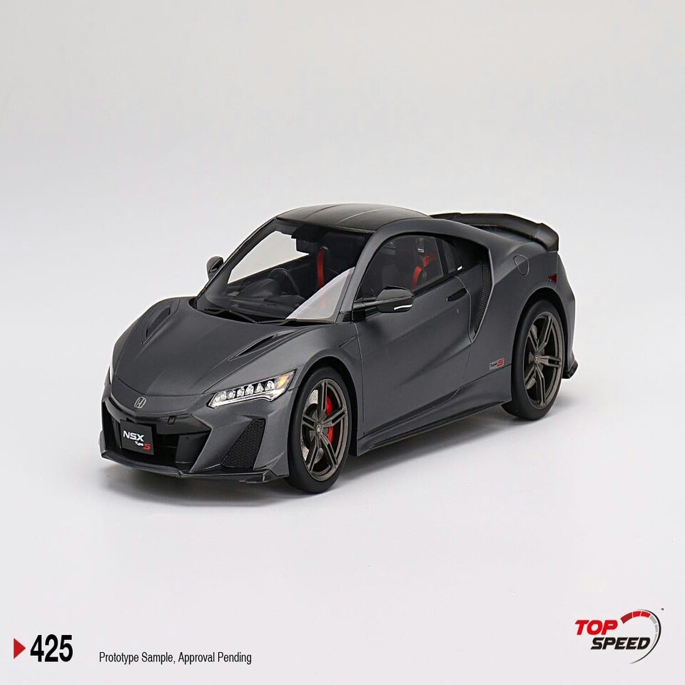 image 1 of Honda NSX Type S 2022 Gotham Grey Matte 1:18 Scale TSM TS0425