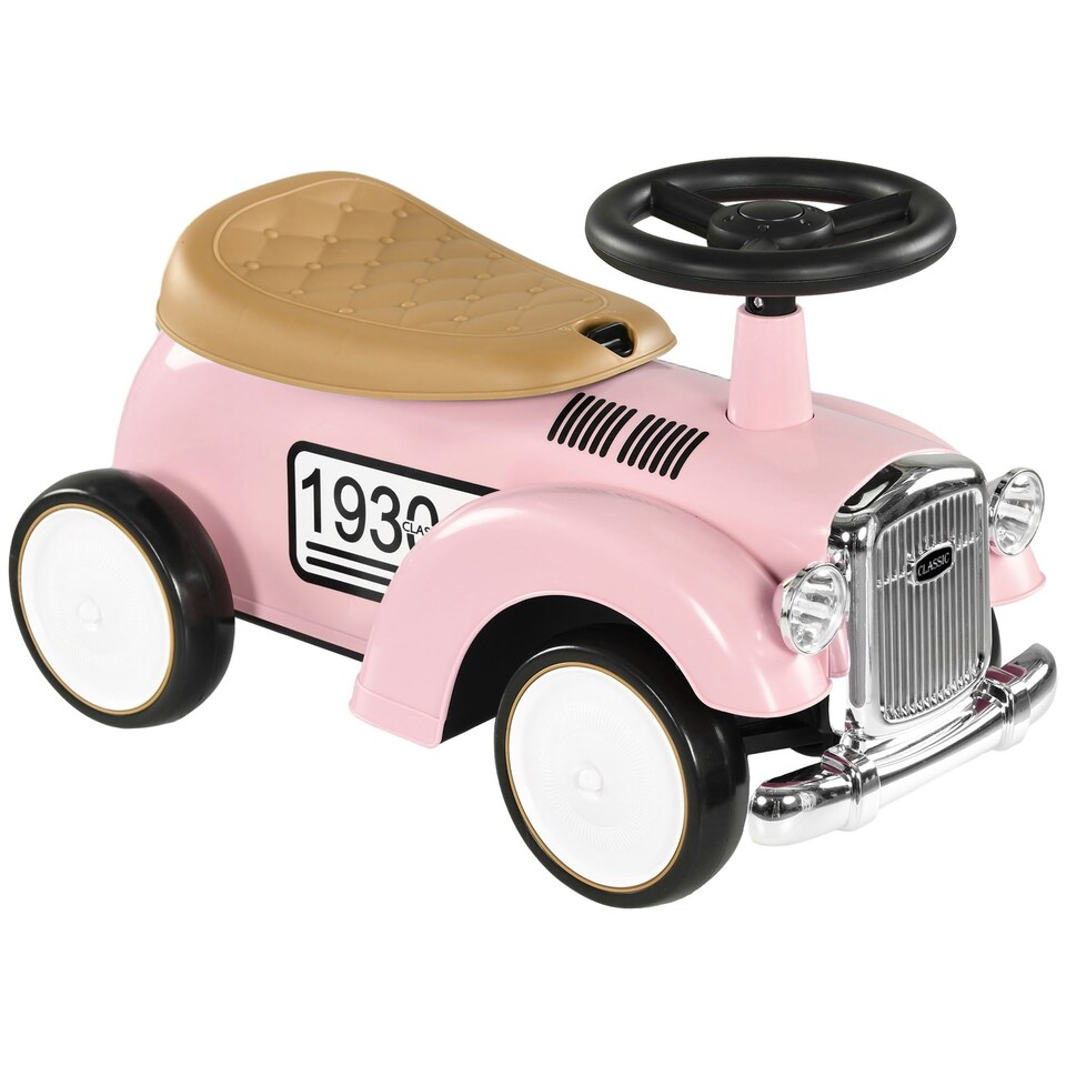 image 1 of AIYAPLAY Foot to Floor Slider with Steering Wheel, for Ages 12-36 Months -  Pink