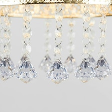 ValueLights Modern Intricate Pattern Gold Ceiling Pendant Light Shade With Jewel Droplets