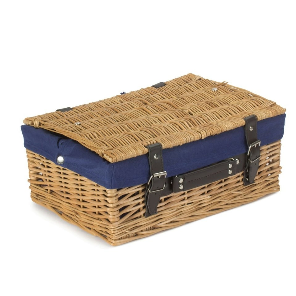 image 1 of 36cm Wicker Picnic Basket with Lining Black | Black | One Size