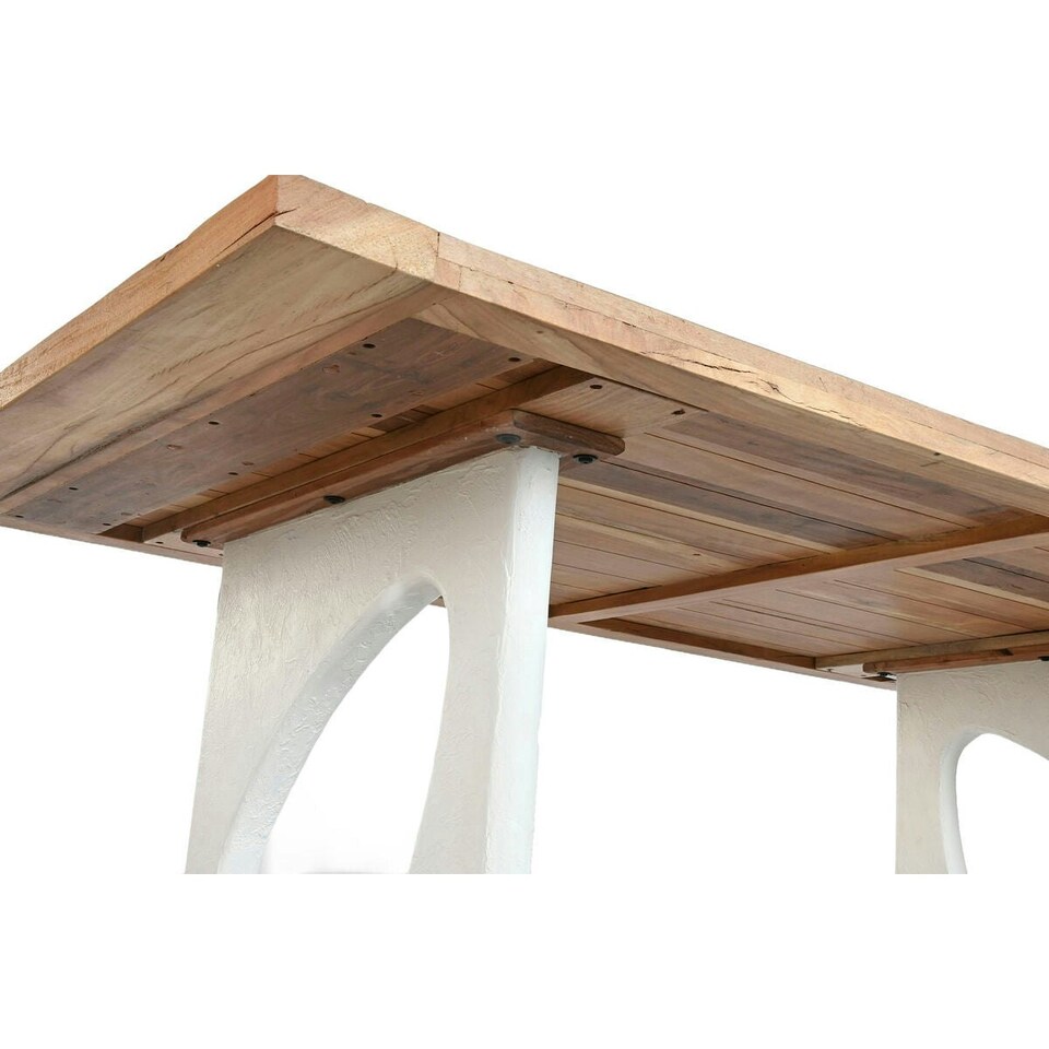 image 1 of Dining Table Home ESPRIT White Natural Recycled Wood Mango wood 200 x 100 x 77 cm 200,5 x 100,5 x 77 cm N/A