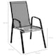 image 5 of Outsunny 4-Piece Stackable Garden Chairs, Black Black | Black