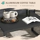 image 3 of Outsunny Aluminium Garden Furniture Sets s, Slatted Top Table, Black