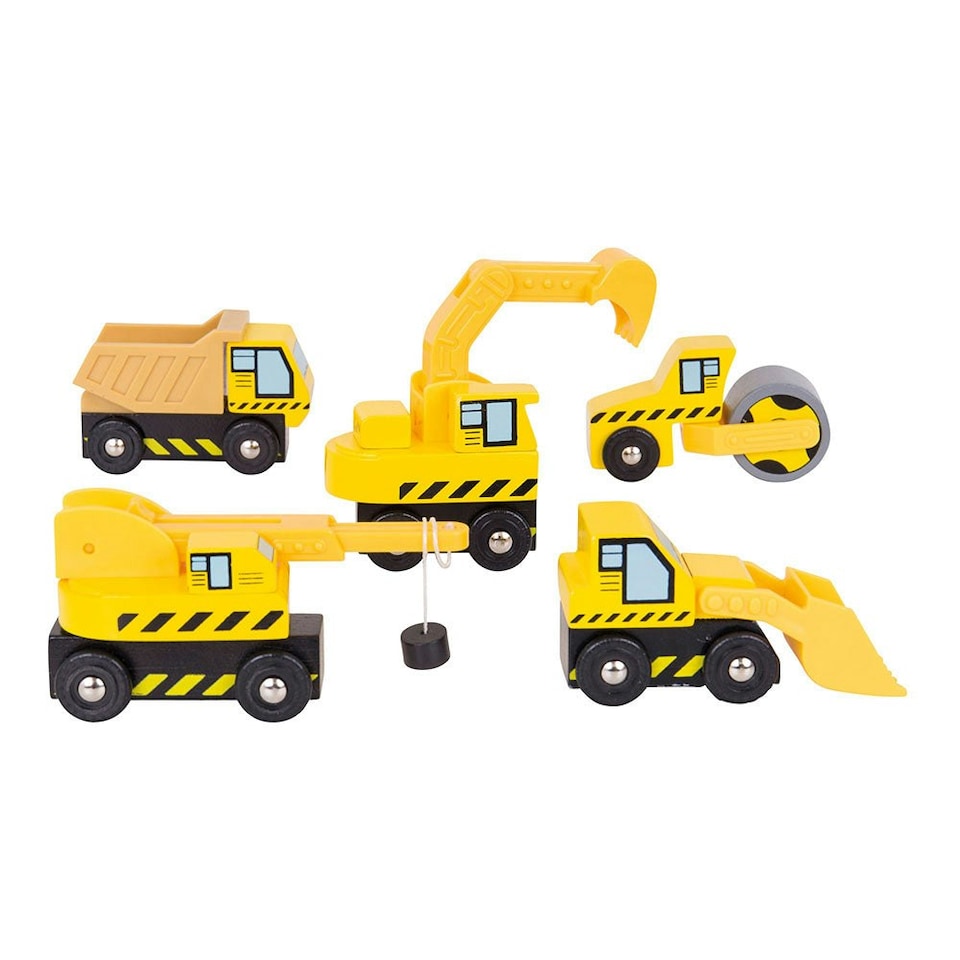 image 1 of Bigjigs Rail Wooden Construction Site Vehicle Pack - 5 Pieces