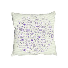 Cushions - Abstract line pattern with school supplies (Cushion) | Multi