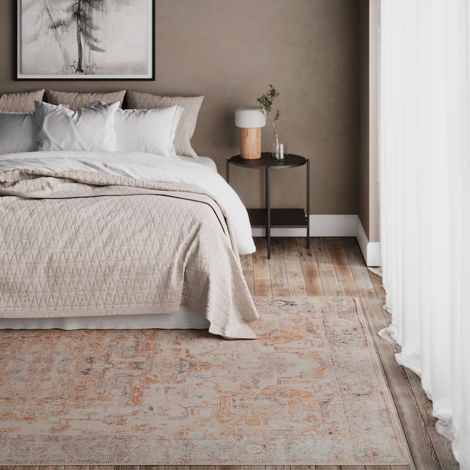 image 1 of KUKOON Washable Terracotta Vintage Rug - Sisu 160cm x 230cm