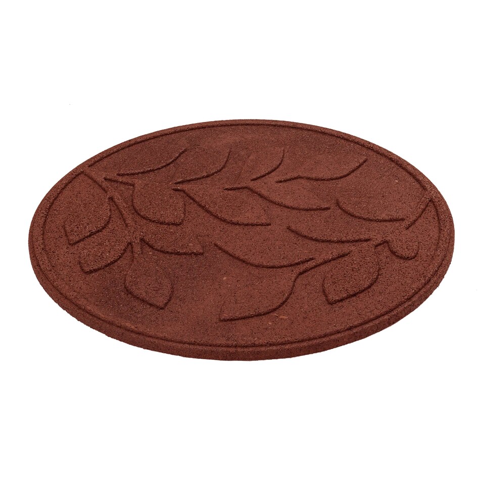 image 1 of Nicoman Reversible Outdoor Garden Stepping Stone Leaves in Terracotta - Pack of 4 | Red | Terracotta | Pack of 4