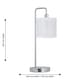 image 9 of First Choice Lighting Chrome Arched Table Lamp with White Laser Cut Shade Chrome | White