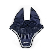 John Whitaker Thornton Horse Fly Veil - Navy/Silver - Pony/Cob