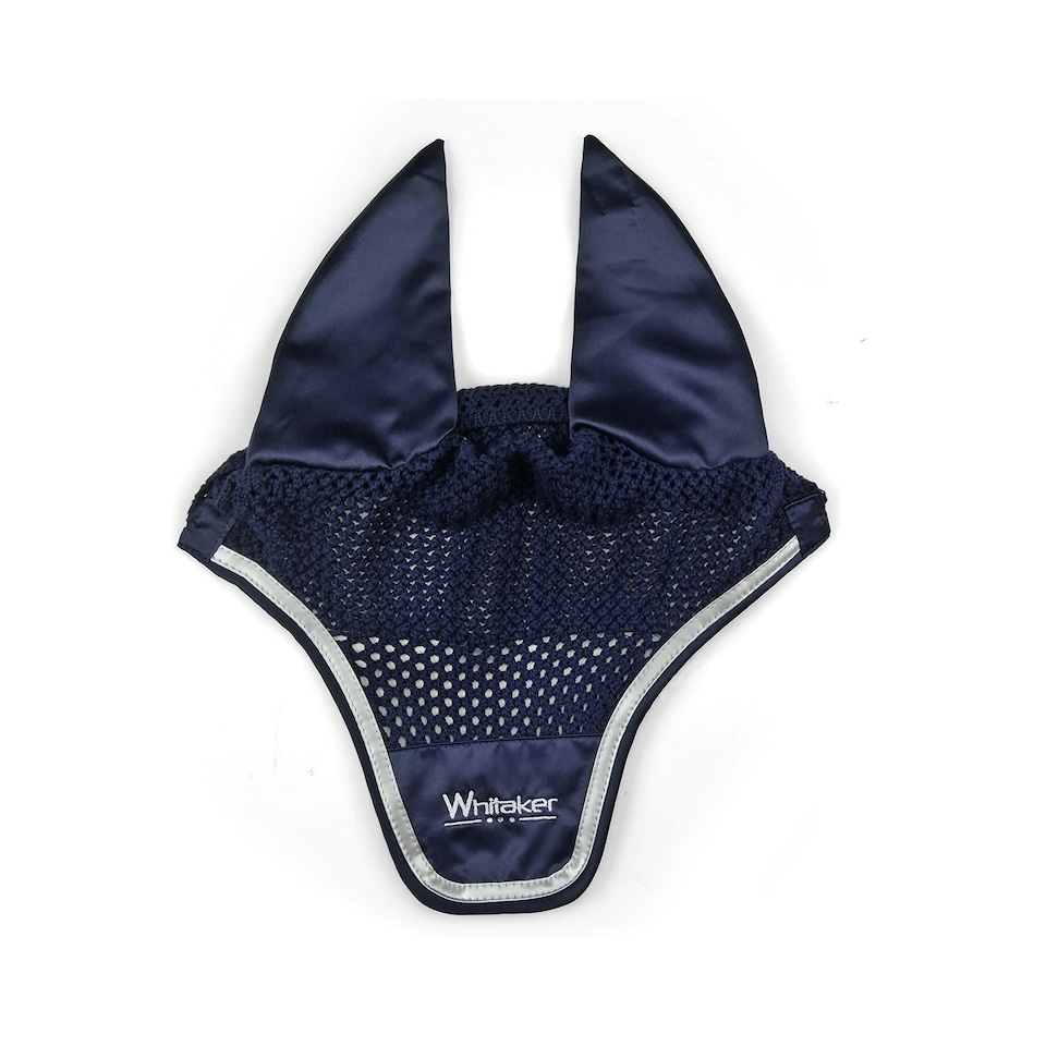 John Whitaker Thornton Horse Fly Veil - Navy/Silver - Pony/Cob