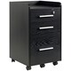 image 6 of HOMCOM 3 Drawer Mobile Filing Cabinet Lockable Filing Cabinet, Black Black