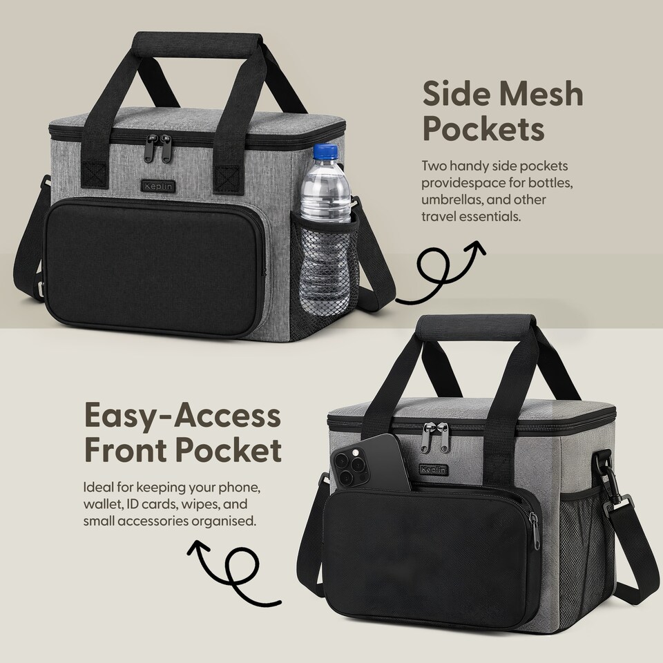 image 1 of Keplin Insulated Cooler Bag with Freezer Block Waterproof and Leak Resistant