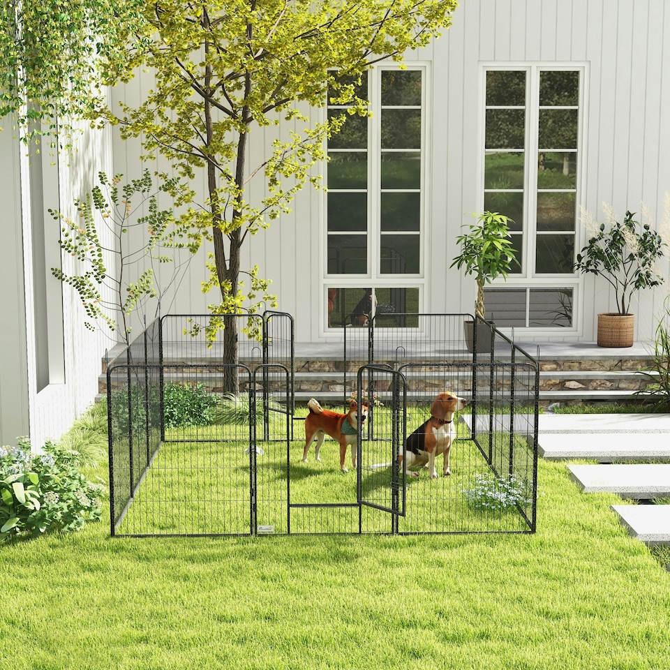 image 1 of Heavy Duty Puppy Play Pen, 12 Panels Pet Exercise Pen, for Indoors, Outdoors