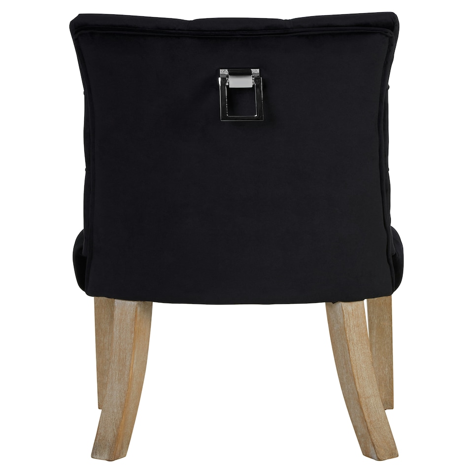 image 1 of Interiors by Premier Black Buttoned Dining Chairs, Velvet Upholstered Dining Chair, Accent Lounge Chair for Living Room