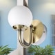 image 5 of Set of 2 Victoria - Antique Brass Globe Bathroom Wall Lights