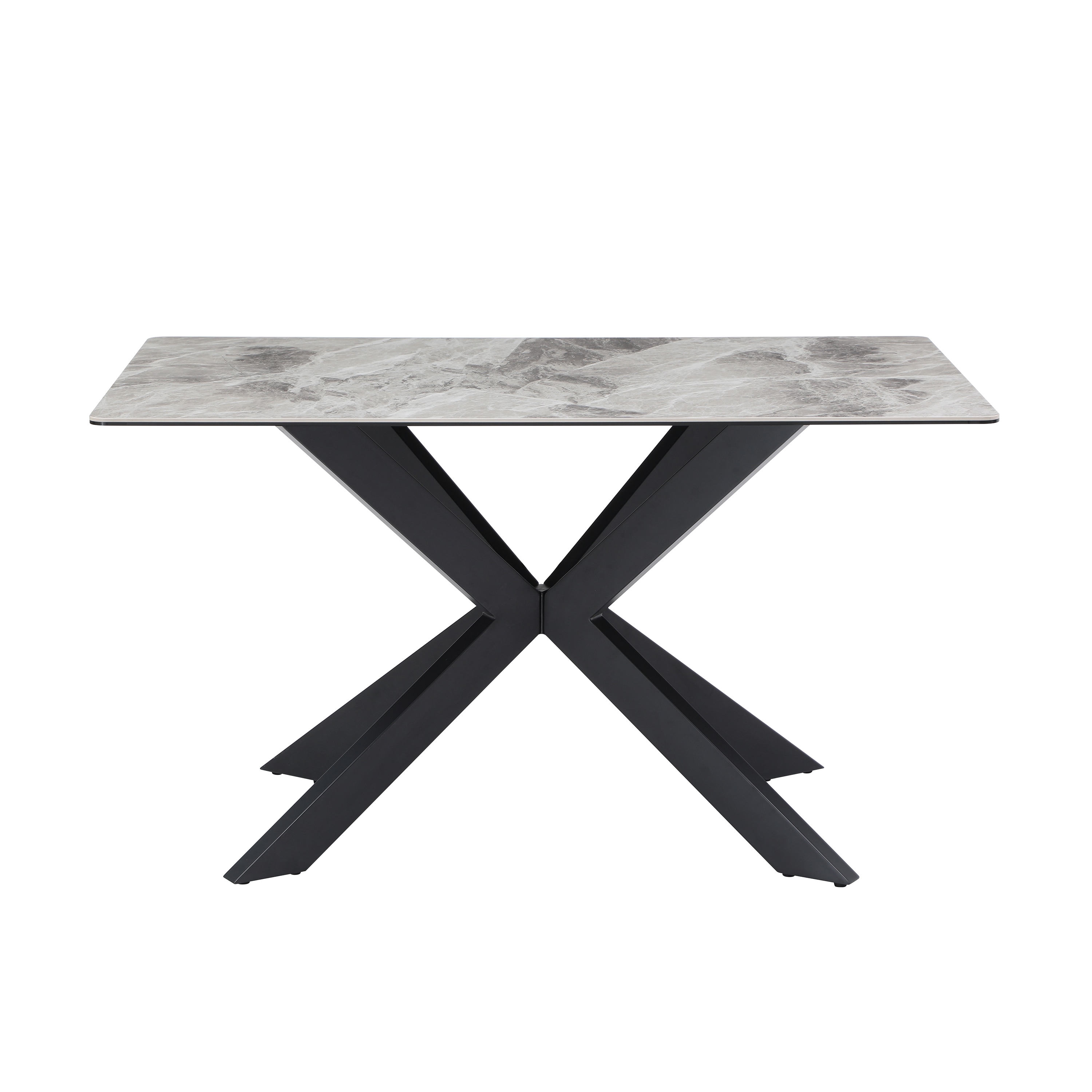 Rectangular Dining Table with Grey Ceramic Top