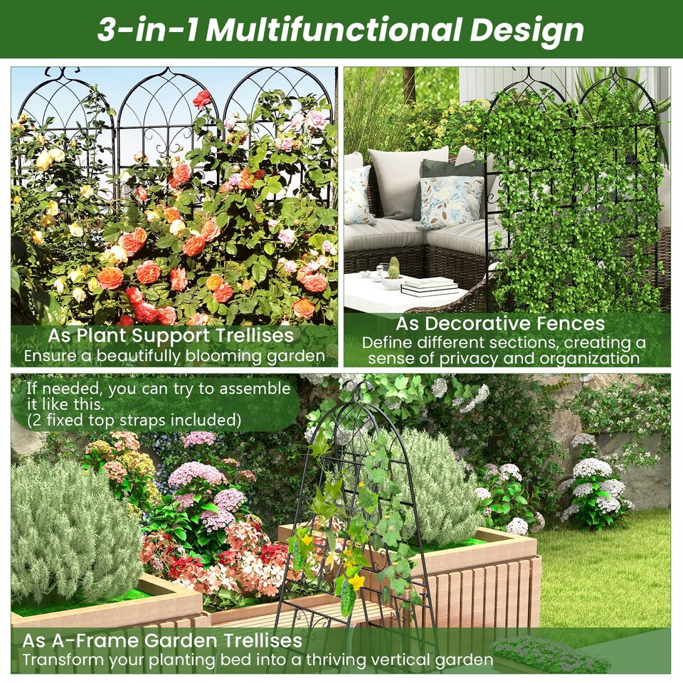 image 1 of COSTWAY 2 Pack Garden Plant Trellis Stakes for Climbing Plants