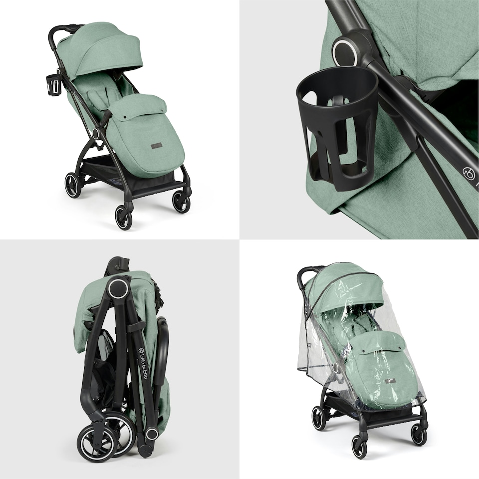 image 1 of Aries Max Autofold Stroller - Feather-Light Design, Multi-Position Recline, Handy Auto-Fold, Birth to 22kg, UPF 50+ Hood & More (Sage Green)