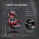 image 4 of Vinsetto Computer Gaming Chair, Racing Desk Chair with Lumbar Support and Footrest, PU Leather Gamer Chair with Headrest and Swivel Wheels for Home, Red