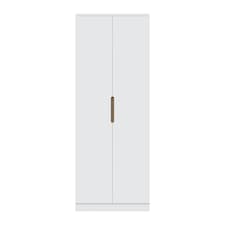 FWStyle Veloce 2 Door Double Wardrobe - White Gloss, Quick Click Assembly White