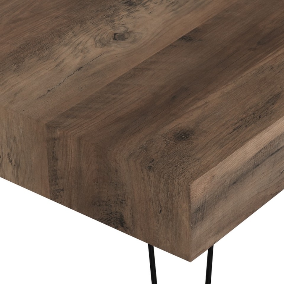 image 1 of Troy Coffee Table - L50 x W110 x H45 cm - Medium Oak Effect - Black | Black