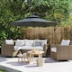 image 2 of Outsunny 2.7m Cantilever Banana Parasol Outdoor Sun Shade w/ Crank, Dark Grey