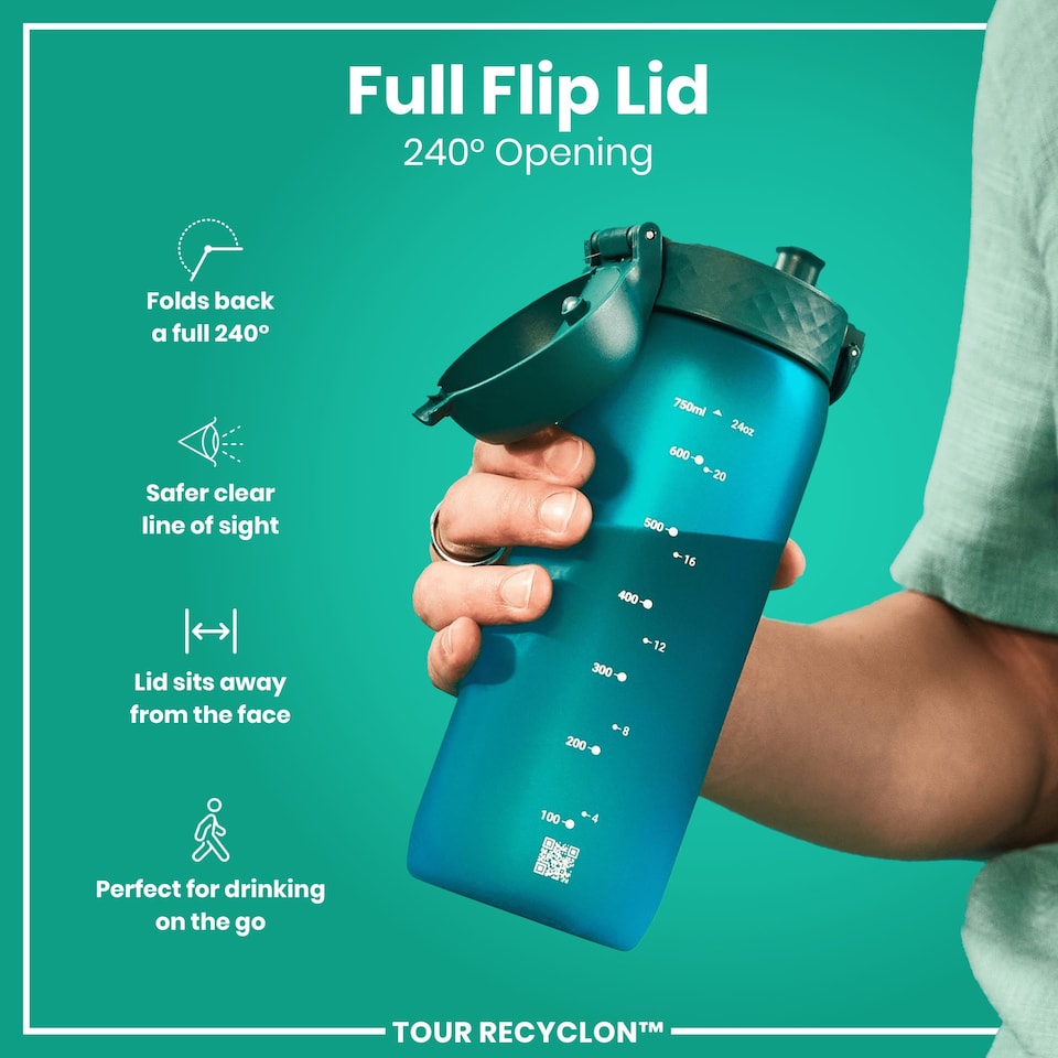 image 1 of Leak Proof Water Bottle, BPA Free, 750ml (24oz) | Blue | Aqua | One Size