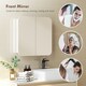 image 6 of HOMCOM Arched Bathroom Mirror Cabinet, Wall Mounted Mirrored Cabinet White
