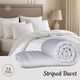 image 3 of Opulent Home Striped 7.5 Tog Microfiber Summer Duvet and Pillow Set|White|King