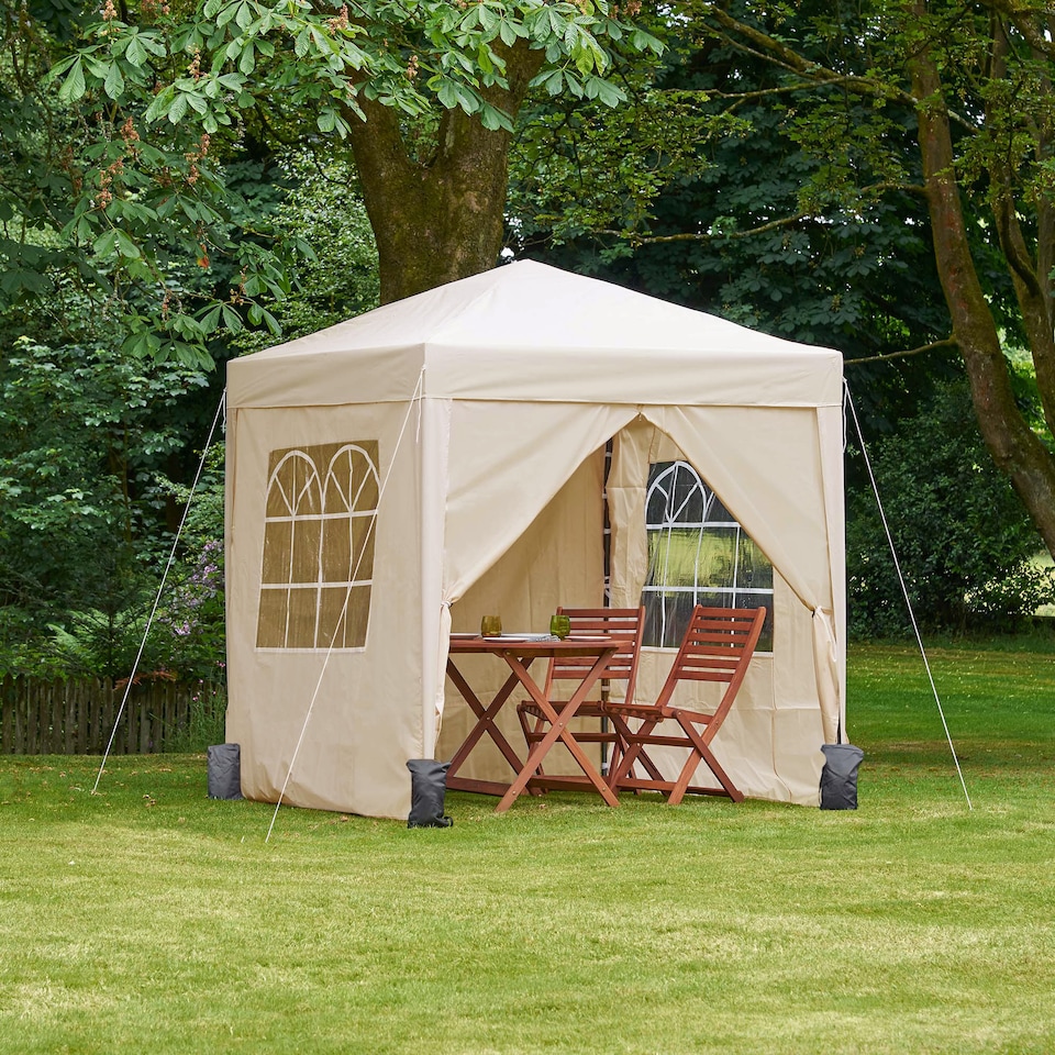 image 1 of Vonhaus Pop Up Gazebo with Sides 2m x 2m Ivory