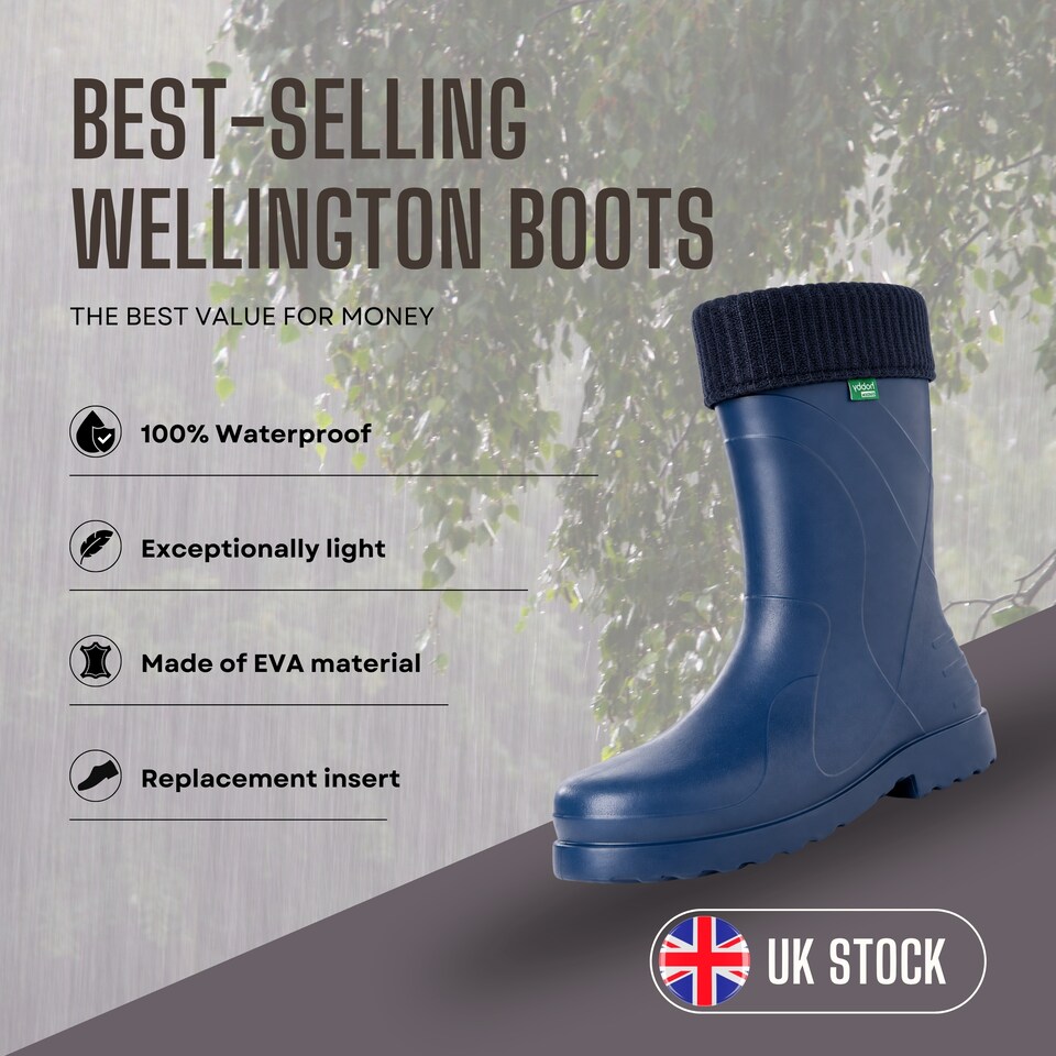 image 1 of Luna Women's EVA Wellies with Removable Warm Insert Navy EU41/42