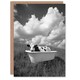 image 1 of Cow In Bathtub in a Field Black White Surreal Birthday Greeting Card