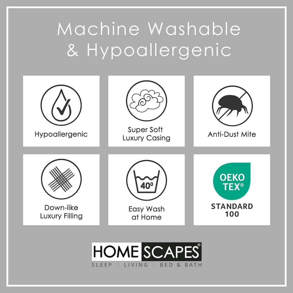 image 1 of Homescapes Super Microfibre 10.5 Tog Duvet, Single | White | Single