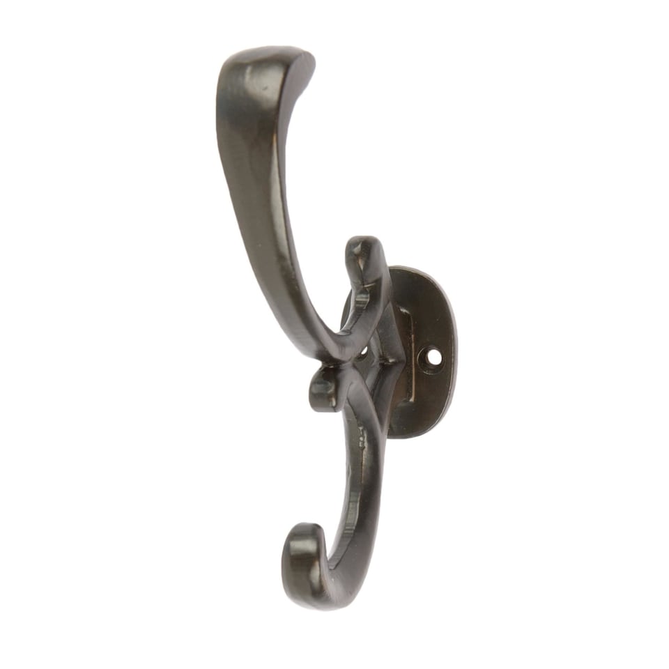 image 1 of Hammer & Tongs Ornamental Hat & Coat Hook - W30mm x H130mm - Black