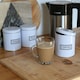 image 5 of Harbour Housewares 3pc Round Metal Tea Coffee Sugar Canister Set - White - Kitchen Caddy Kitchen Storage Containers Canisters
