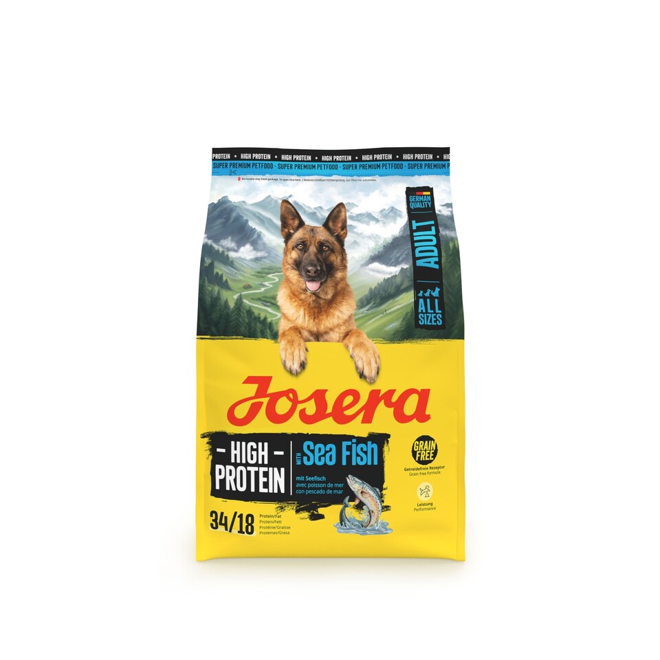 image 1 of Josera High Protein Adult Sea Fish complete dry food | For active, working and sporting dogs | Grain-free | Lots of meat | Herbs & Fruits | 3kg