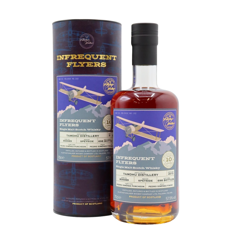 image 1 of Tamdhu - Infrequent Flyers - Single Cask No. 800069 2013 10 year old Whisky | Multi | Super sweet, with Demerara sugar, crème brûlée, molten dark brown toffee and rich honeycomb | 1