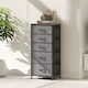 image 9 of HOMCOM Chest of Drawers, Dresser for Bedroom with 5 Fabric Drawers, Tall Storage Unit with 4 Pockets, 2 Hooks and Steel Frame for Living Room, Hallway, Charcoal Grey | Grey | Charcoal grey