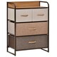 image 1 of HOMCOM 4-Drawer Dresser, 3-Tier Storage Organizer, Tower Unit for Bedroom Hallway Closets with Steel Frame Wooden Top