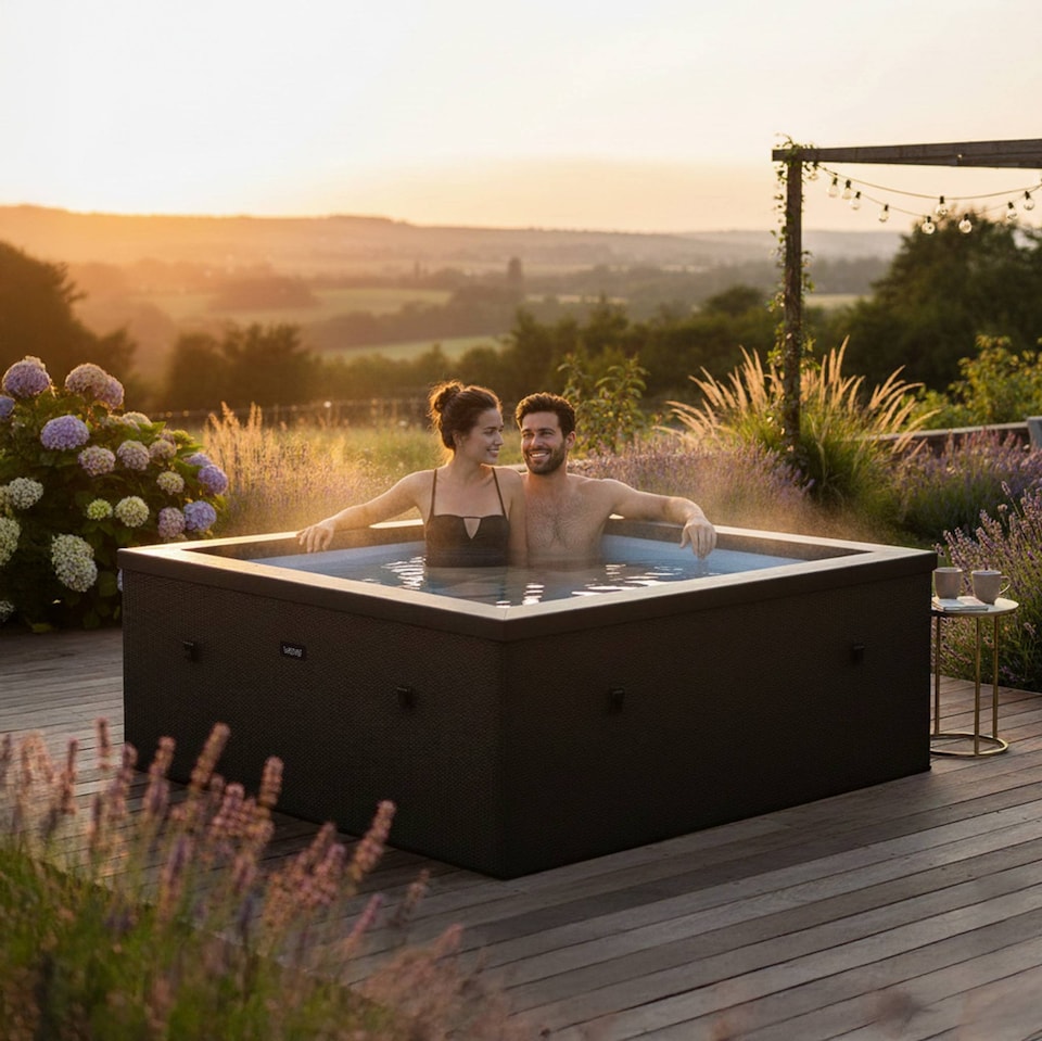 image 1 of Wave Garda 4 Person Eco Foam Hot Tub, Pebble White