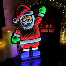 56cm LED Infinity Christmas Light Standing Santa Decoration with Metal Base
