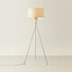 image 3 of ValueLights Camden Brushed Chrome Tripod Floor Lamp Natural Shade Cream
