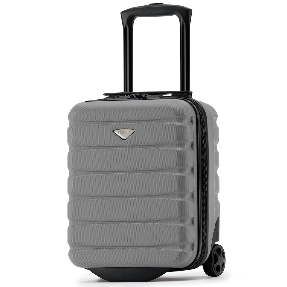 image 1 of Flight Knight Lightweight 2 Wheel ABS Hard Case Suitcases Cabin Carry On Hand Luggage 100+ Airlines Approved - Wizz, Ryanair & easyJet Free Carry On 40x30x20cm | Grey | Charcoal | Cabin Bag