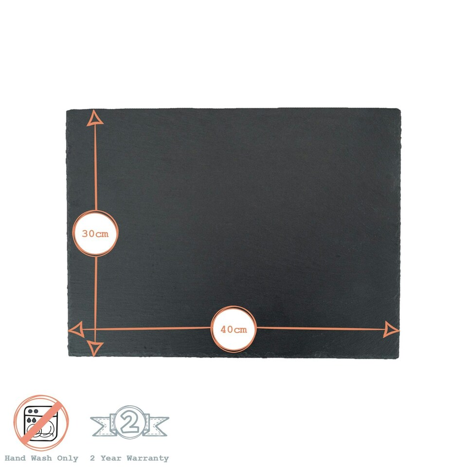 image 1 of Argon Tableware Rectangle Slate Serving Platter - 40 x 30cm Grey