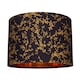 image 1 of Modern Black Cotton Fabric 12 Inch Lamp Shade with Gold Foil Floral Decoration | Black